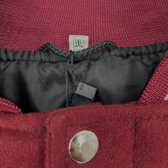 NEW NC Central Eagles Varsity Style Jacket Coat Maroon Patches Pockets Men 3XL - Picture 7 of 11